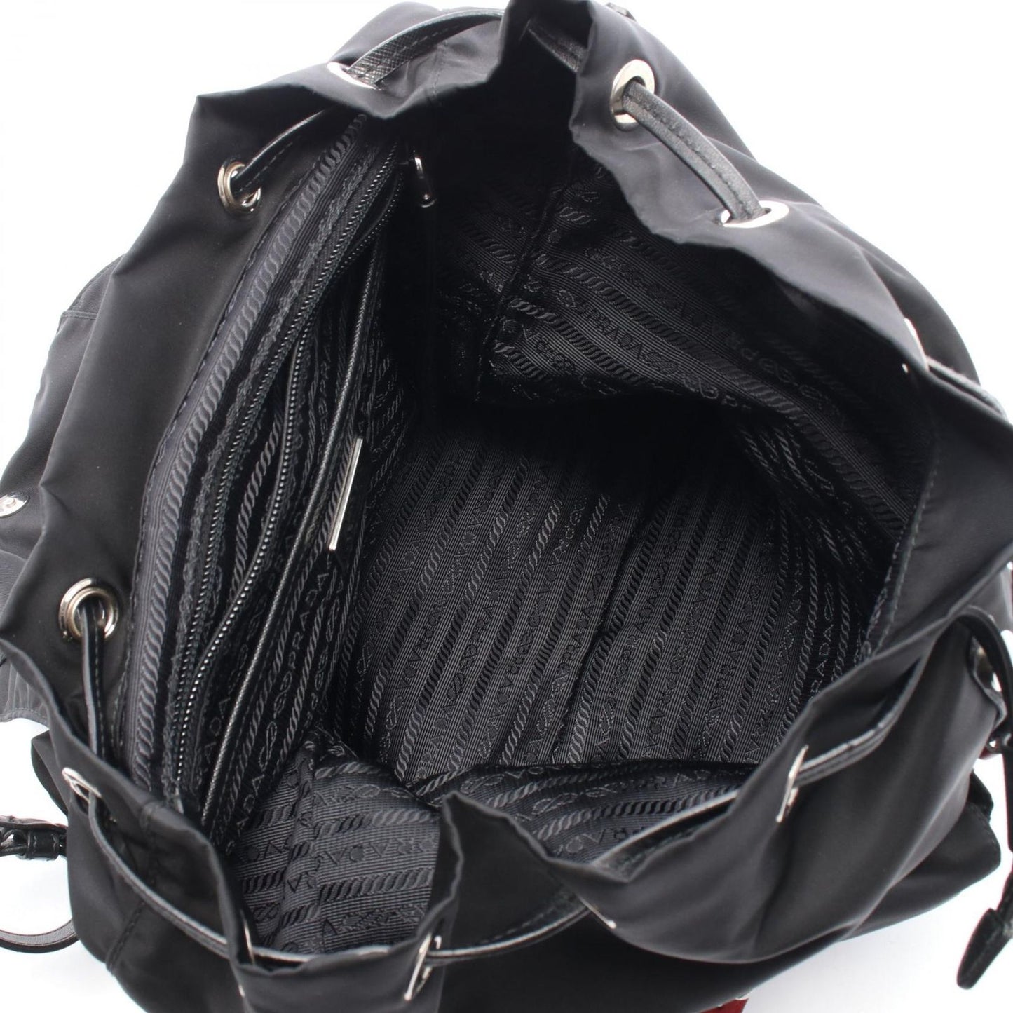 Prada Backpack New Vela Studs Black Nylon Leather — view 3