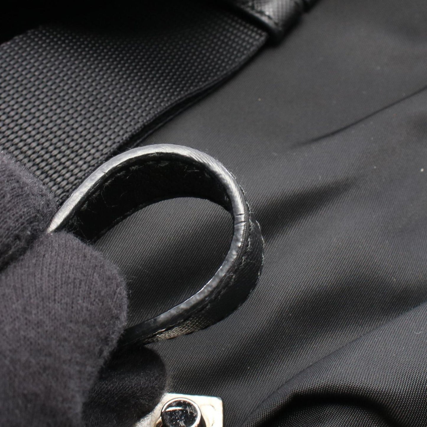 Prada Backpack New Vela Studs Black Nylon Leather — view 7