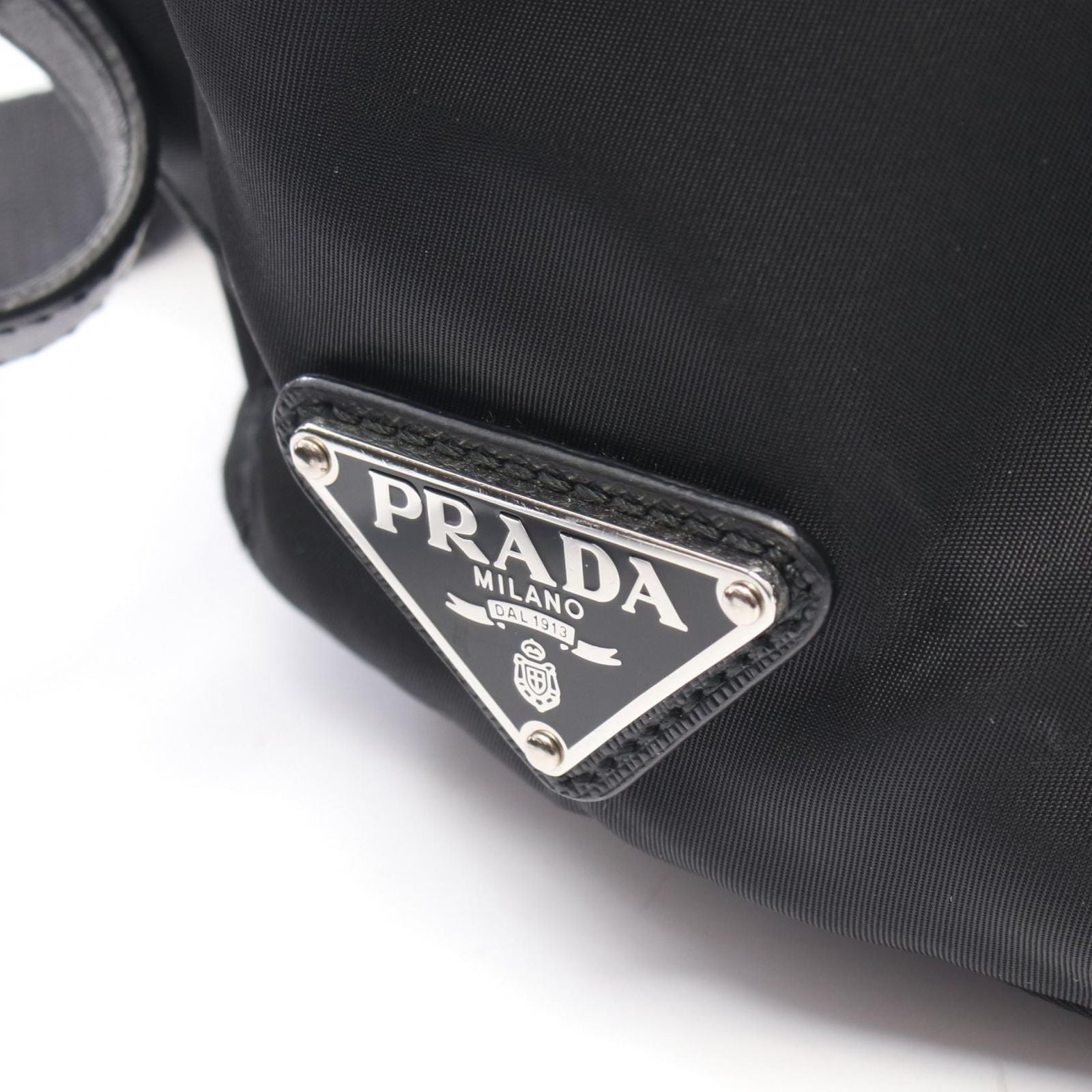 Prada Backpack New Vela Studs Black Nylon Leather — view 5