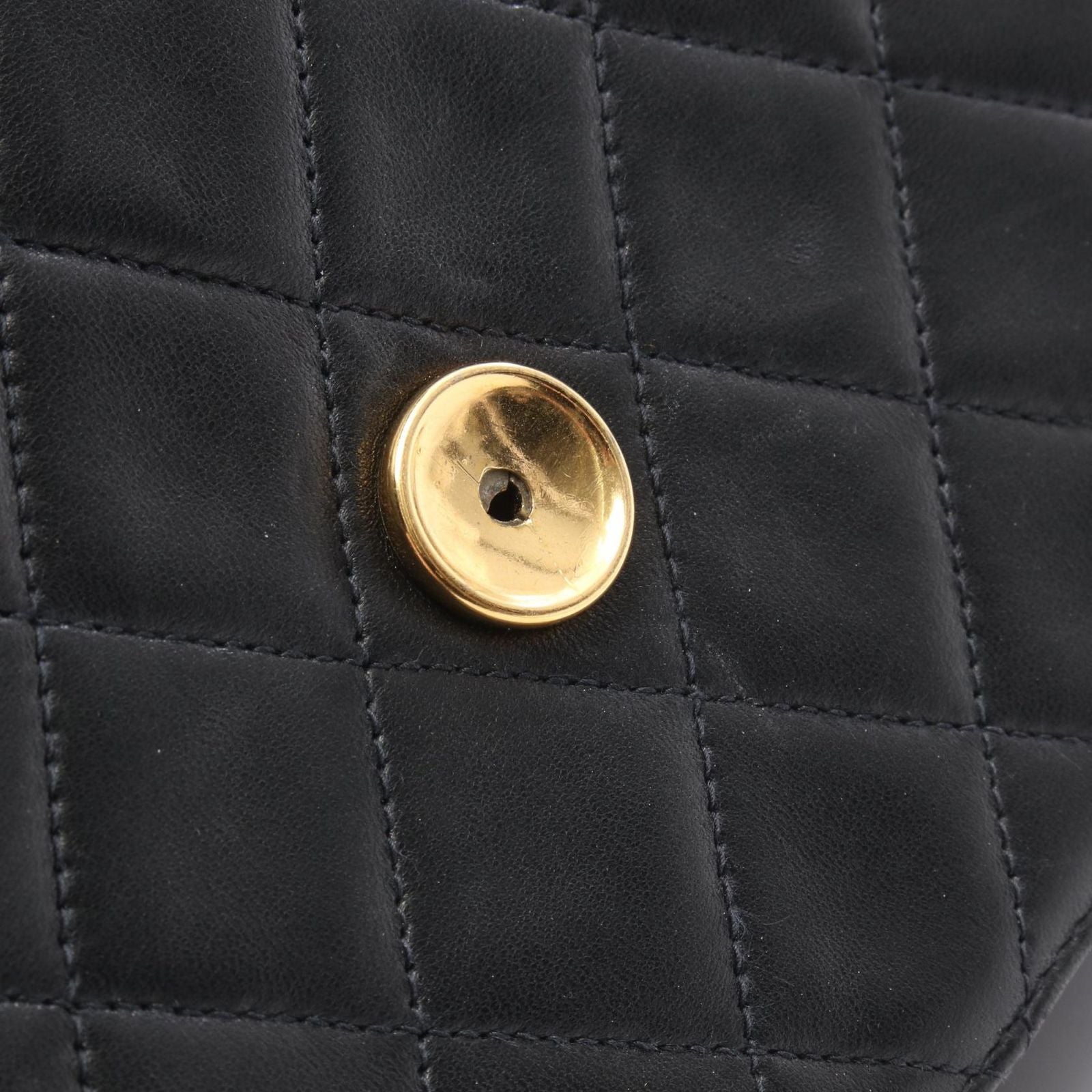 Chanel Shoulder Bag Quilted Single Flap Push Lock Black Lambskin Chain — view 7