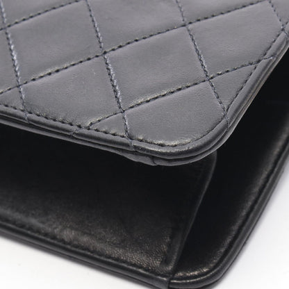 Chanel Shoulder Bag Quilted Single Flap Push Lock Black Lambskin Chain — view 8