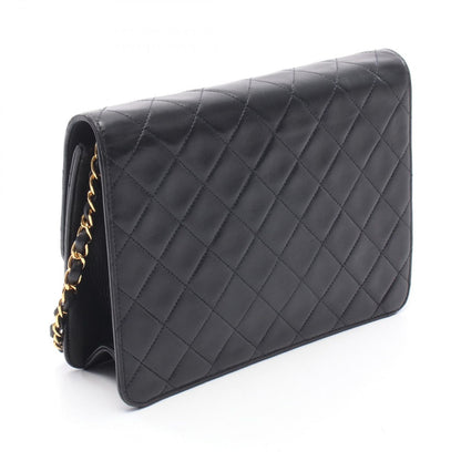 Chanel Shoulder Bag Quilted Single Flap Push Lock Black Lambskin Chain — view 2