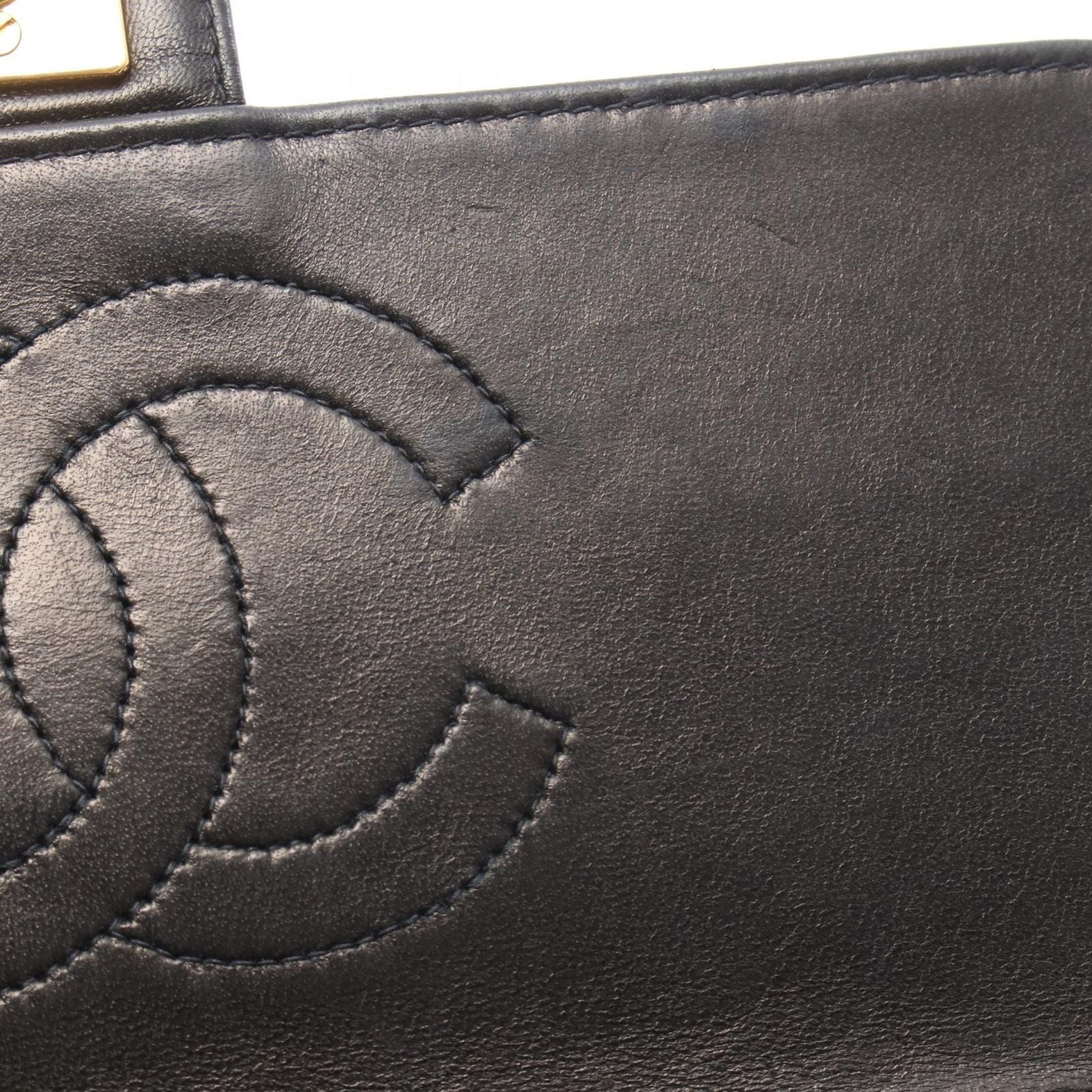 Chanel Shoulder Bag Quilted Single Flap Push Lock Black Lambskin Chain — view 6