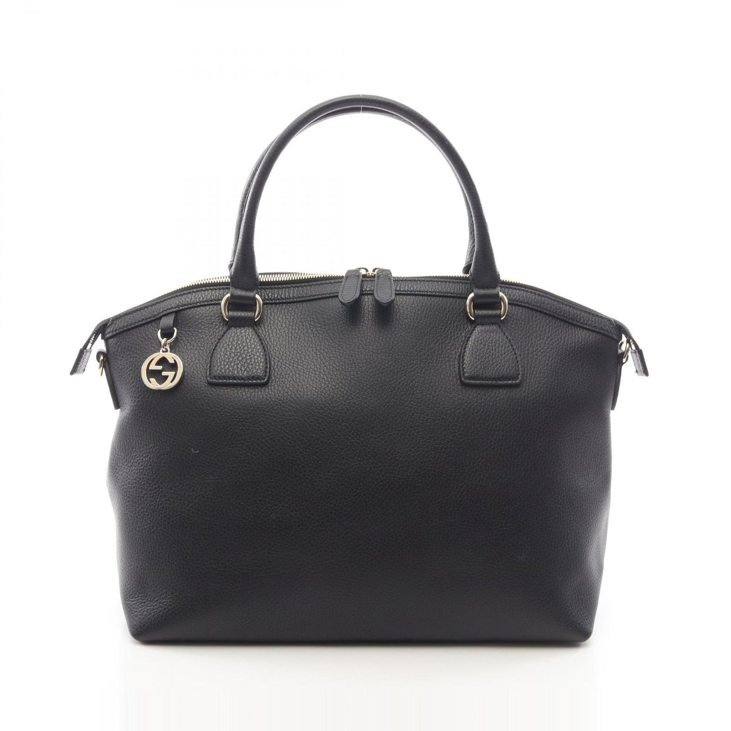 Gucci Handbag Interlocking Charm 2-Way Black Leather Tote