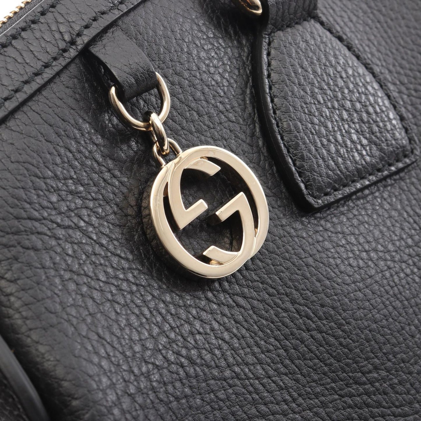 Gucci Handbag Interlocking Charm 2-Way Black Leather Tote — view 9