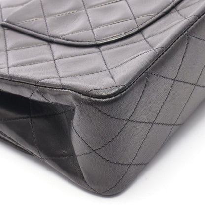 Chanel Shoulder Bag Quilted Double Flap Black Lambskin Chain — view 8