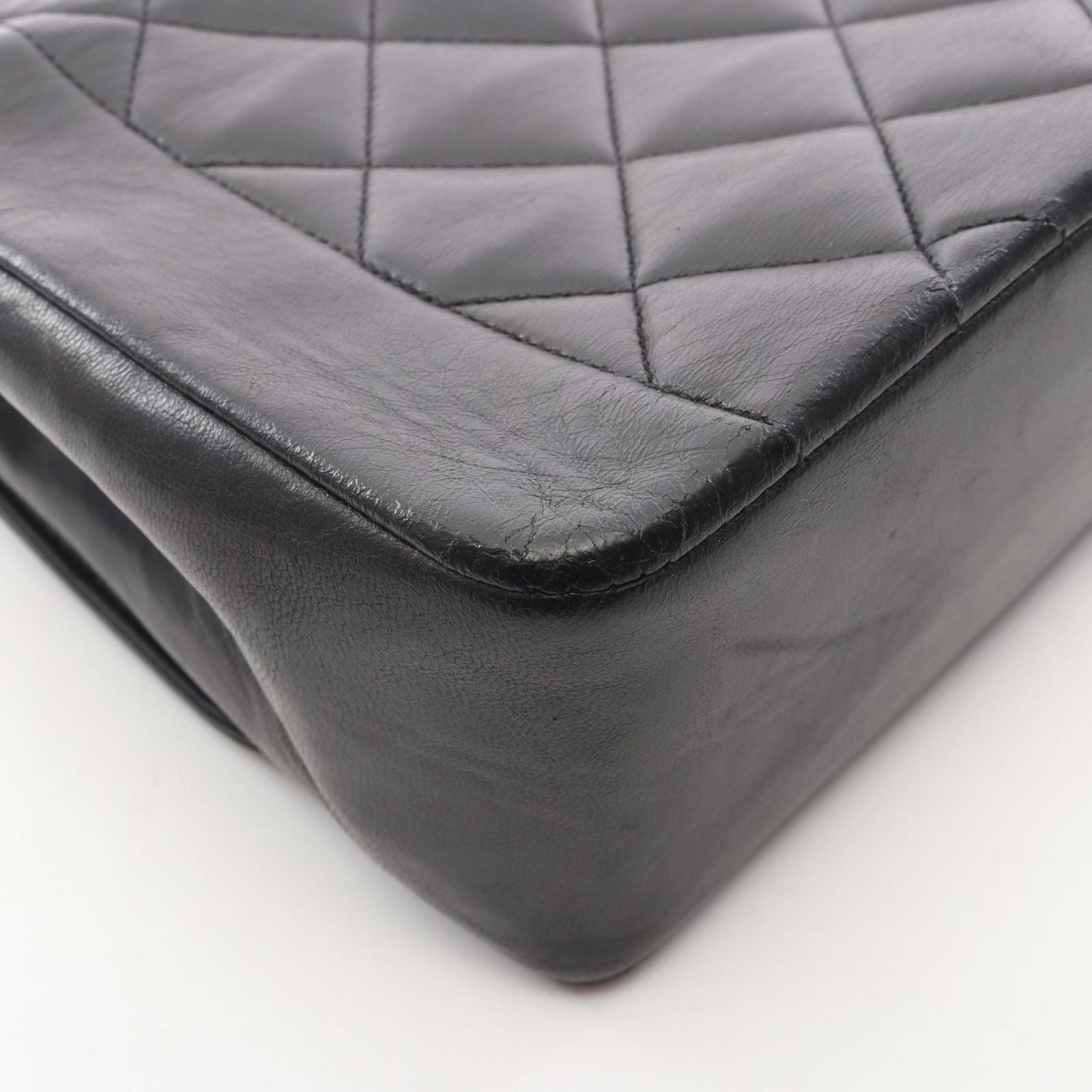 Chanel Shoulder Bag Quilted Diana Flap Black Lambskin Chain — view 9