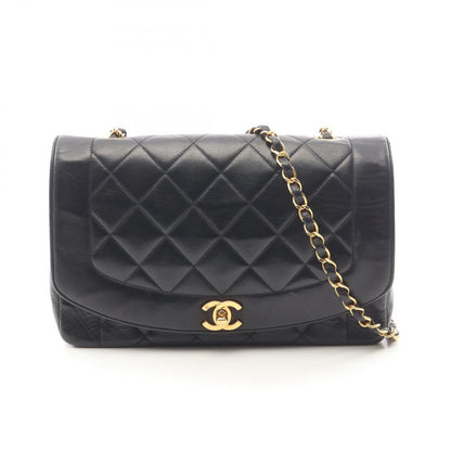Chanel Shoulder Bag Quilted Diana Flap Black Lambskin Chain