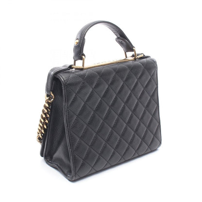 Chanel Shoulder Bag 2.55 Quilted 2-Way Black Leather Top Handle — view 2