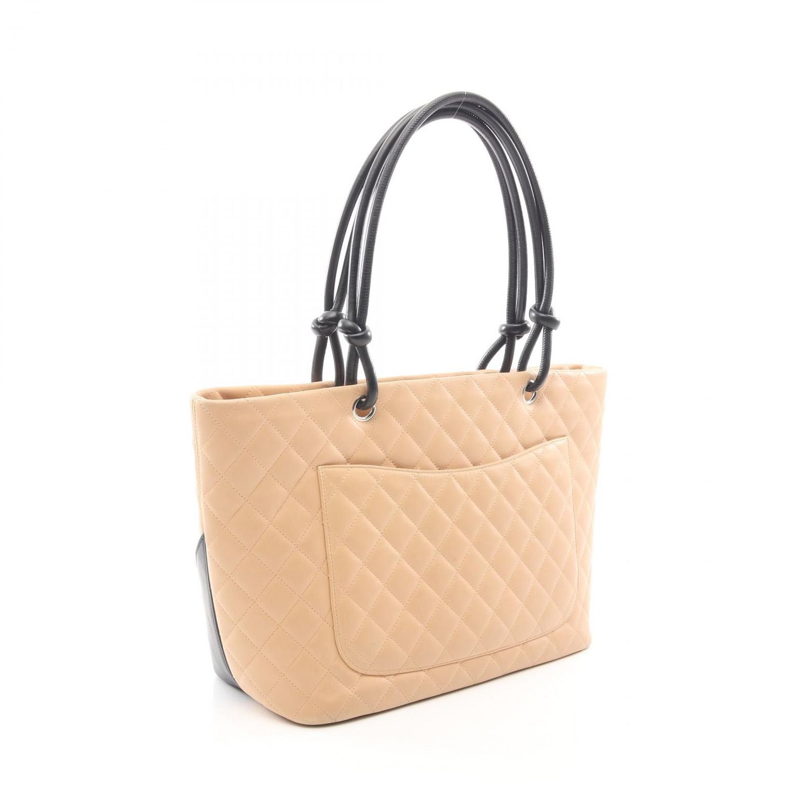 Chanel Tote Cambon Line Large Beige Black Leather — view 2