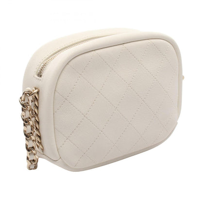 Chanel Shoulder Bag Quilted White Leather Mini Chain — view 2
