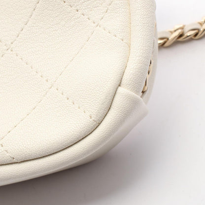Chanel Shoulder Bag Quilted White Leather Mini Chain — view 6