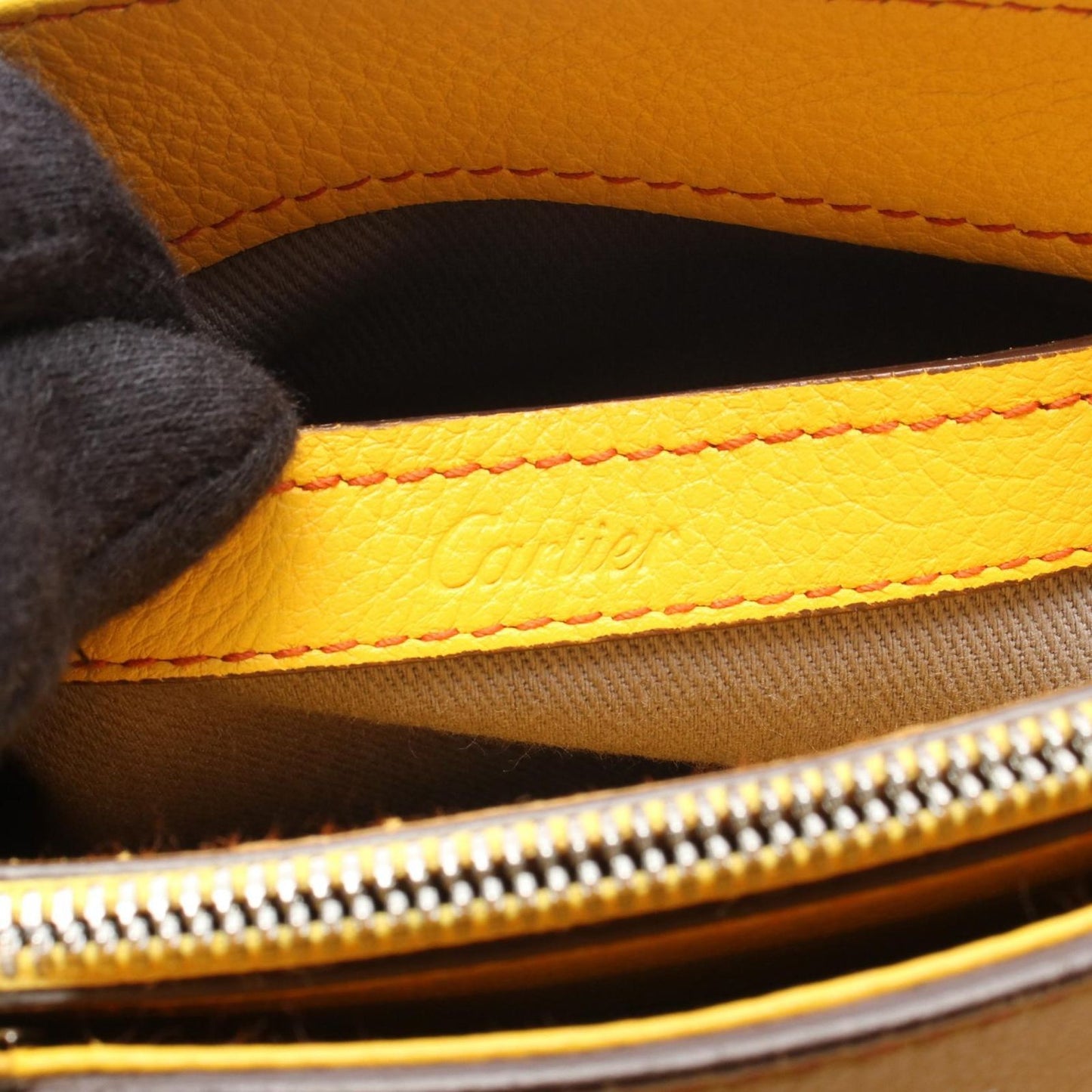 Cartier Shoulder Bag C de Cartier 2-Way Yellow Leather — view 4