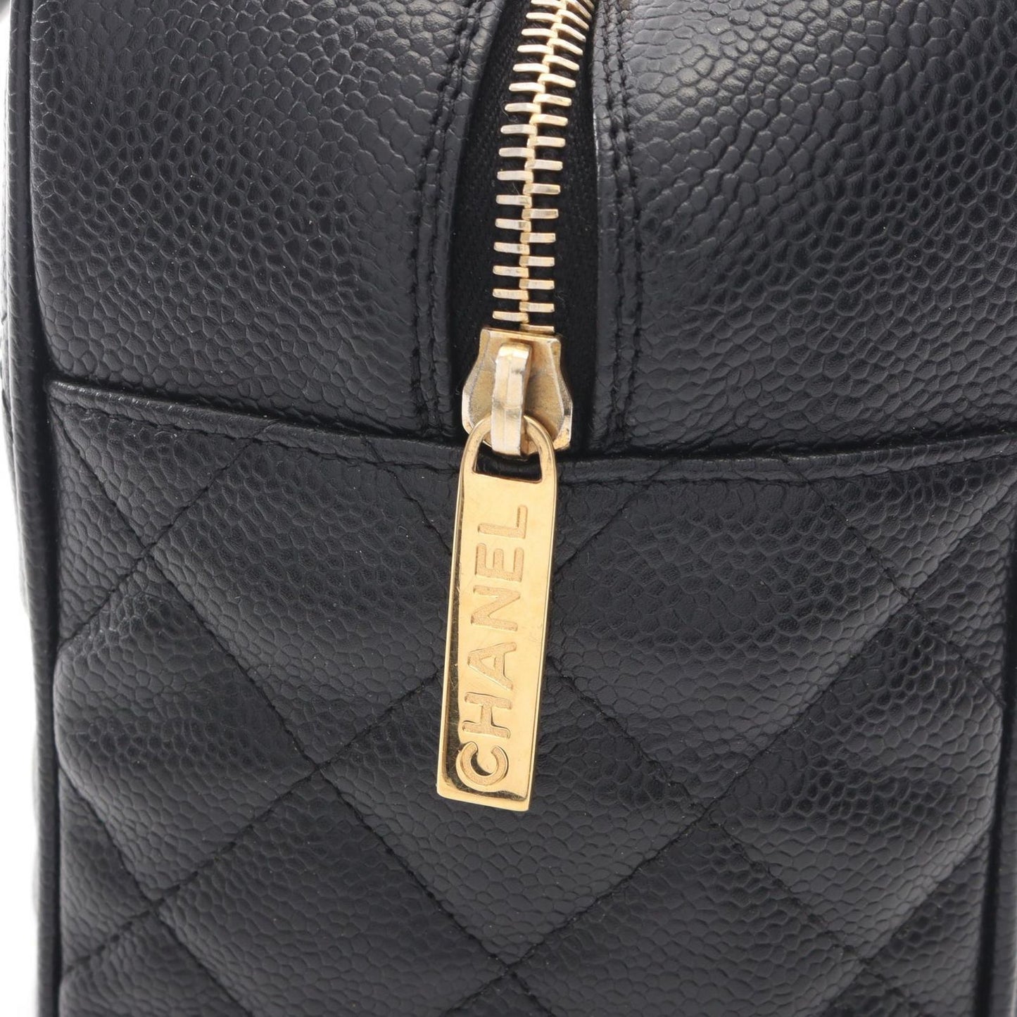 Chanel Handbag Quilted Black Caviar Leather — view 9