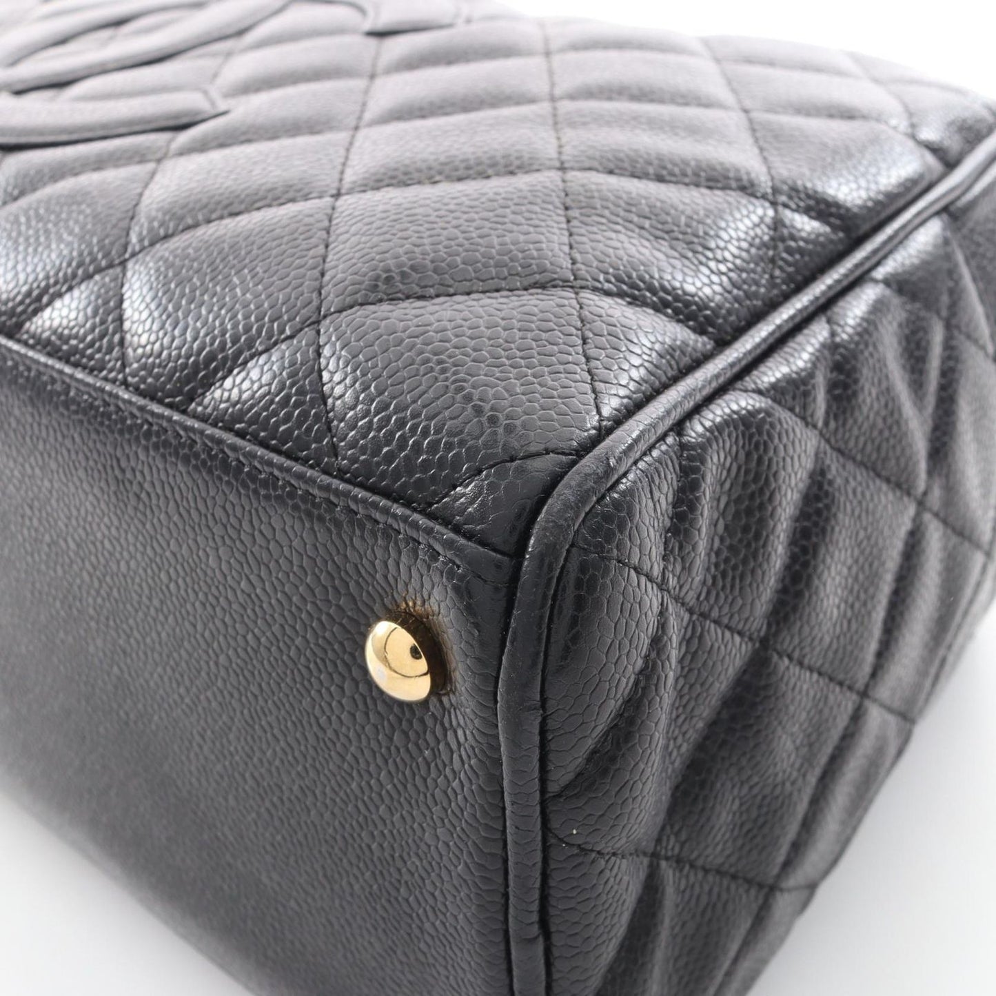 Chanel Handbag Quilted Black Caviar Leather — view 8
