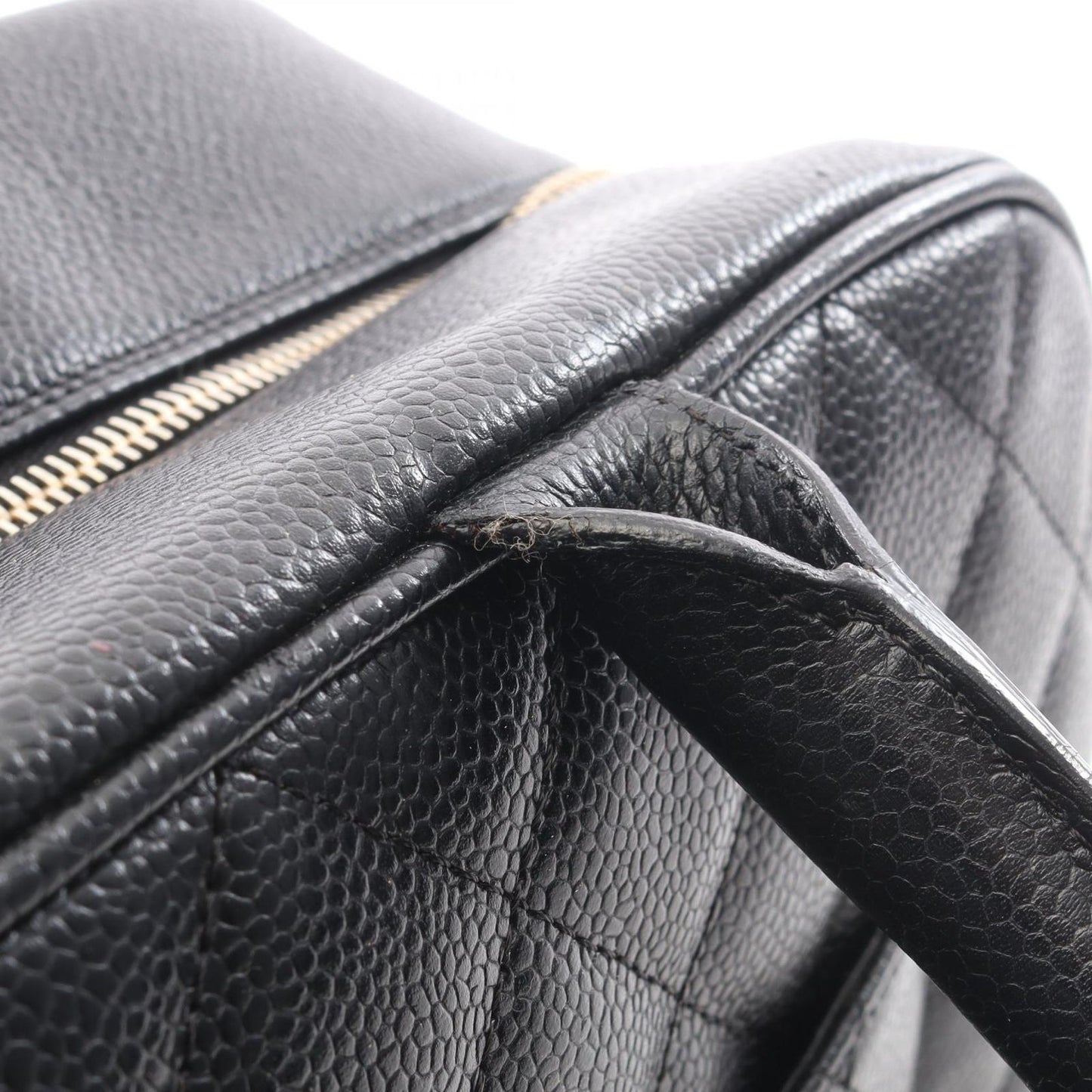 Chanel Handbag Quilted Black Caviar Leather — view 7