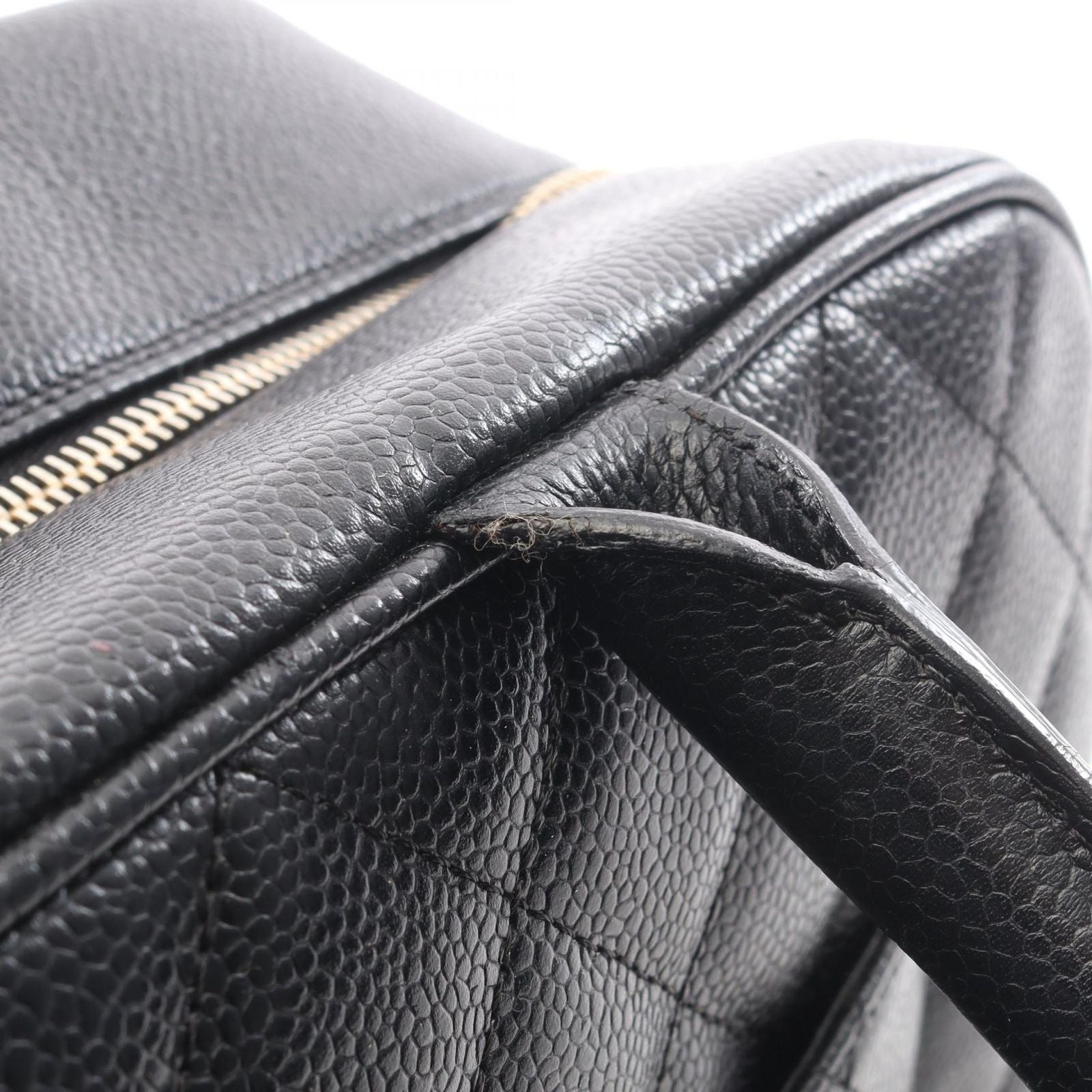 Chanel Handbag Quilted Black Caviar Leather — view 7