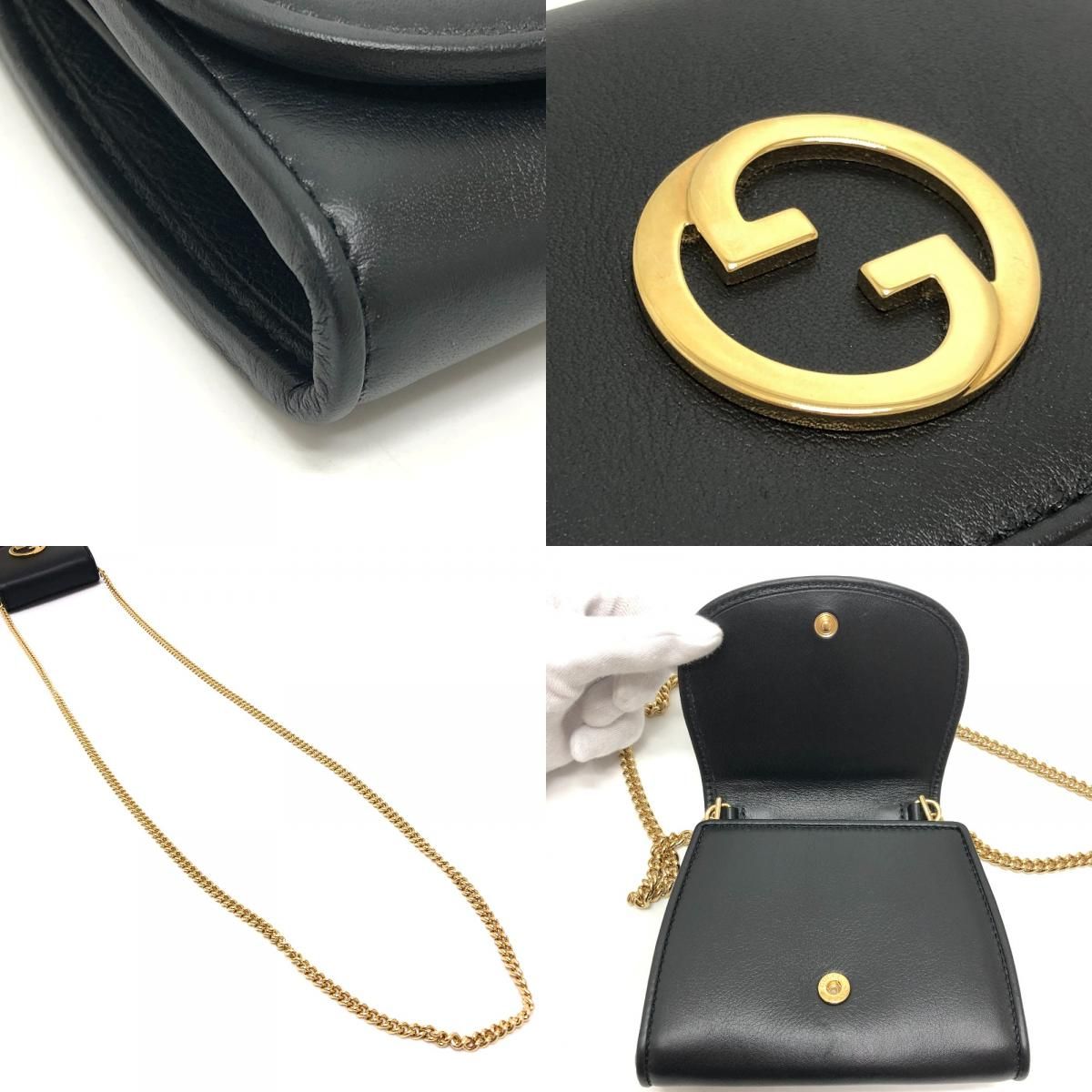 Gucci Shoulder Bag Blanc Di Leather Black — view 7