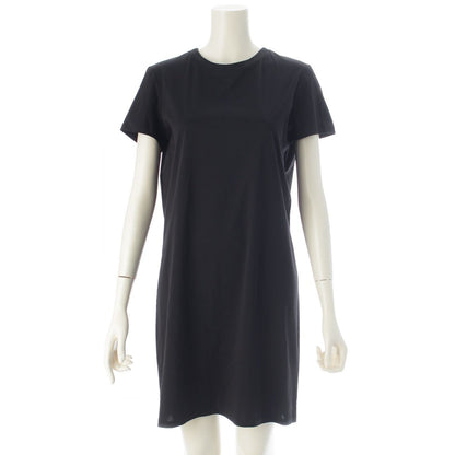 Chanel Cotton Top Back Coco Button Short Sleeve Dress Black