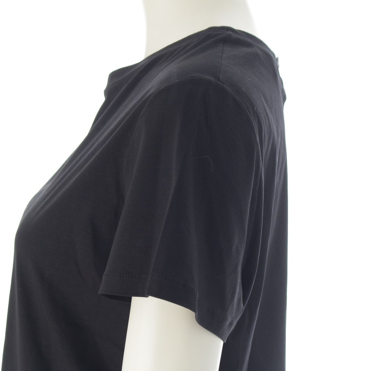 Chanel Cotton Top Back Coco Button Short Sleeve Dress Black — view 7
