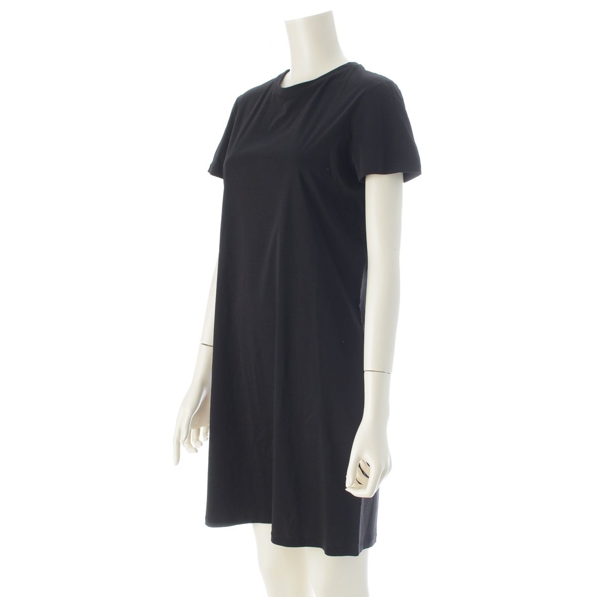 Chanel Cotton Top Back Coco Button Short Sleeve Dress Black — view 2