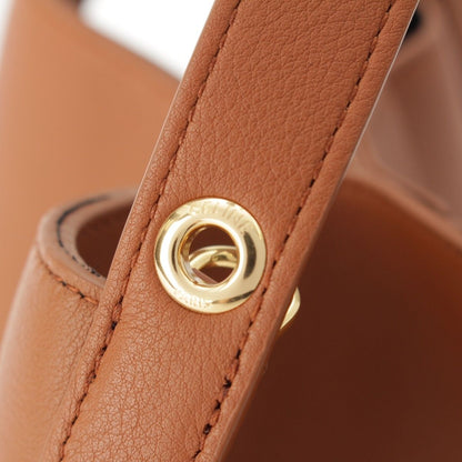 Celine Leather Triomphe Small Cubo 2-Way Handbag Brown — view 9