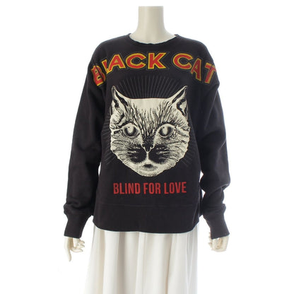 Gucci Black Cat Logo Print Sweatshirt