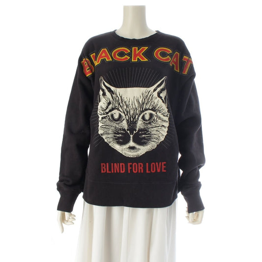 Gucci Black Cat Logo Print Sweatshirt