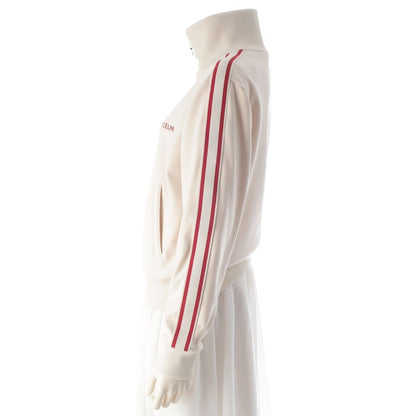 Celine Logo Embroidery Zip Up Track Jacket Hoodie White Red XS — view 3