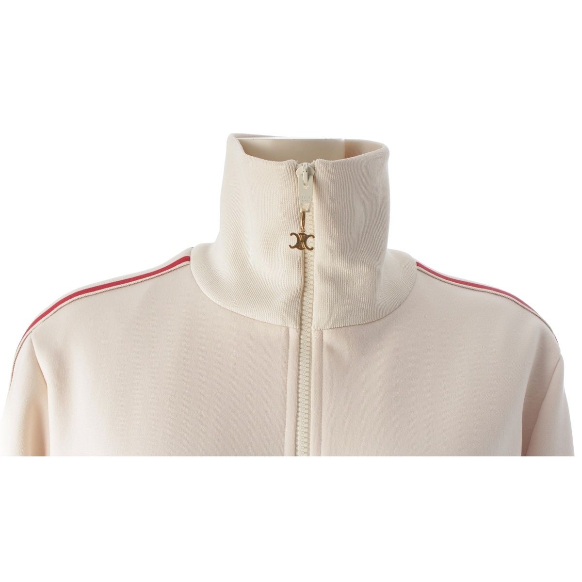 Celine Logo Embroidery Zip Up Track Jacket Hoodie White Red XS — view 5