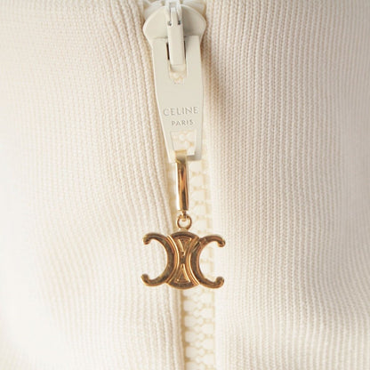 Celine Logo Embroidery Zip Up Track Jacket Hoodie White Red XS — view 8