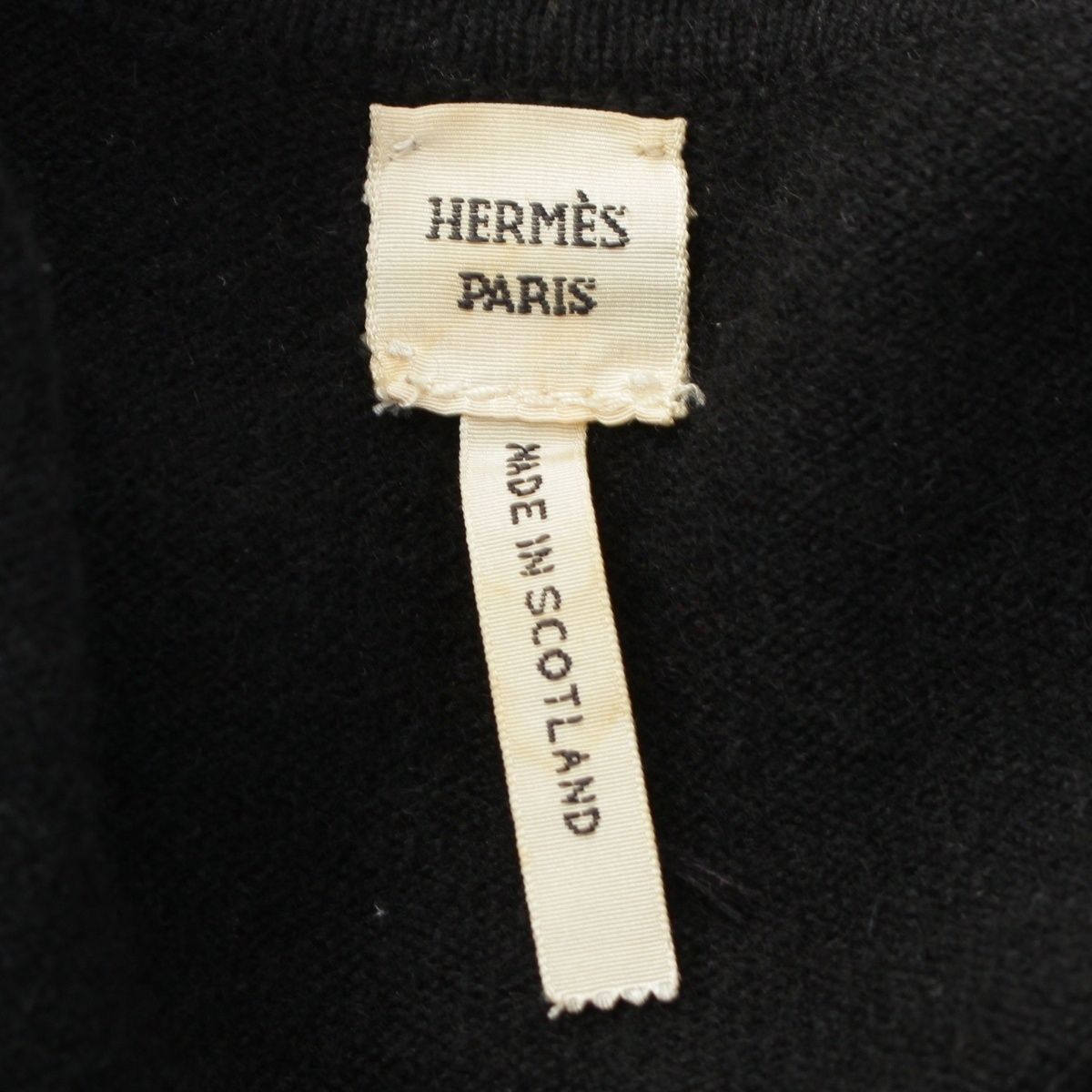 Hermes Cashmere Cadena Zip Knit Cardigan Jacket Black XS — view 9