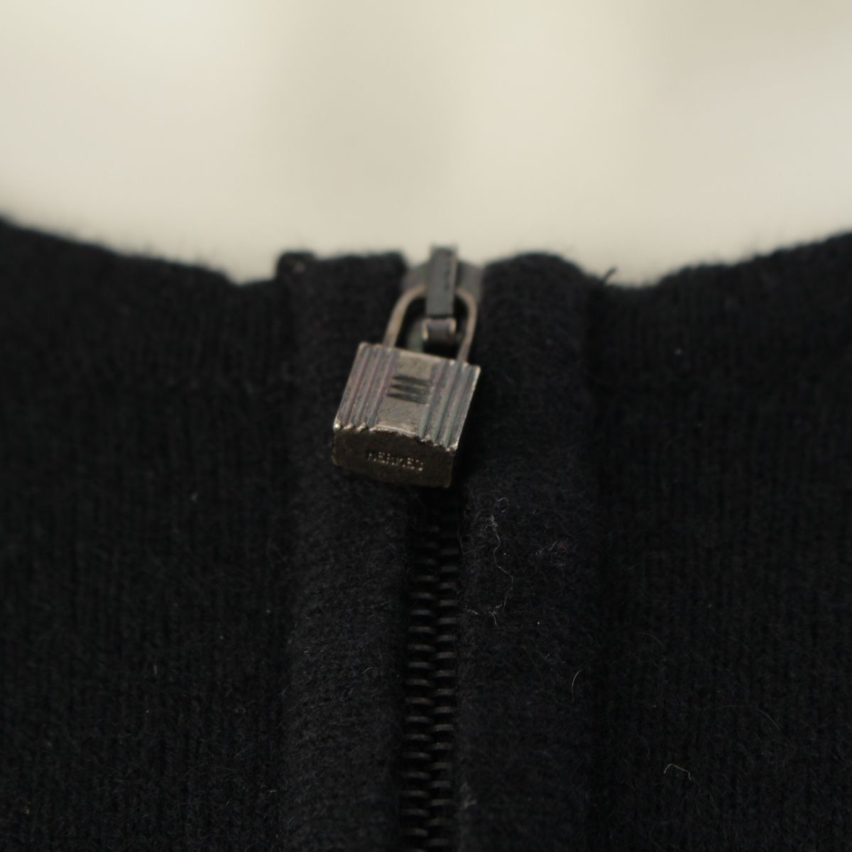 Hermes Cashmere Cadena Zip Knit Cardigan Jacket Black XS — view 7
