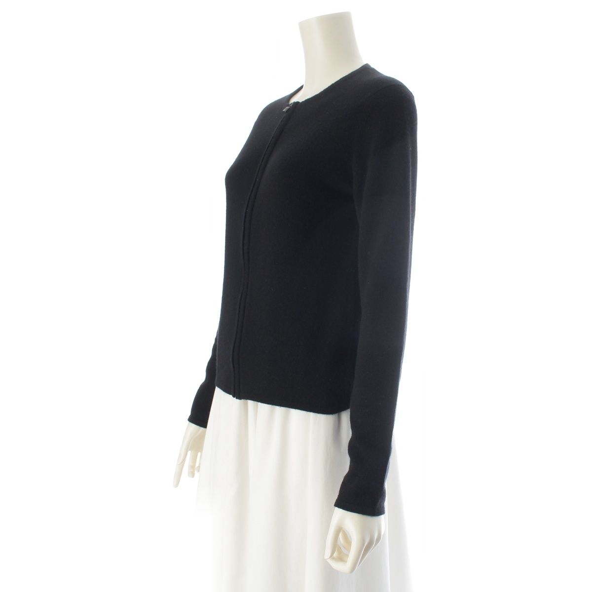 Hermes Cashmere Cadena Zip Knit Cardigan Jacket Black XS — view 2