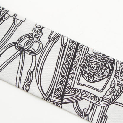 Hermes Silk Twilly Brides de Gala en Fleurs Scarf Black White Multicolor — view 4