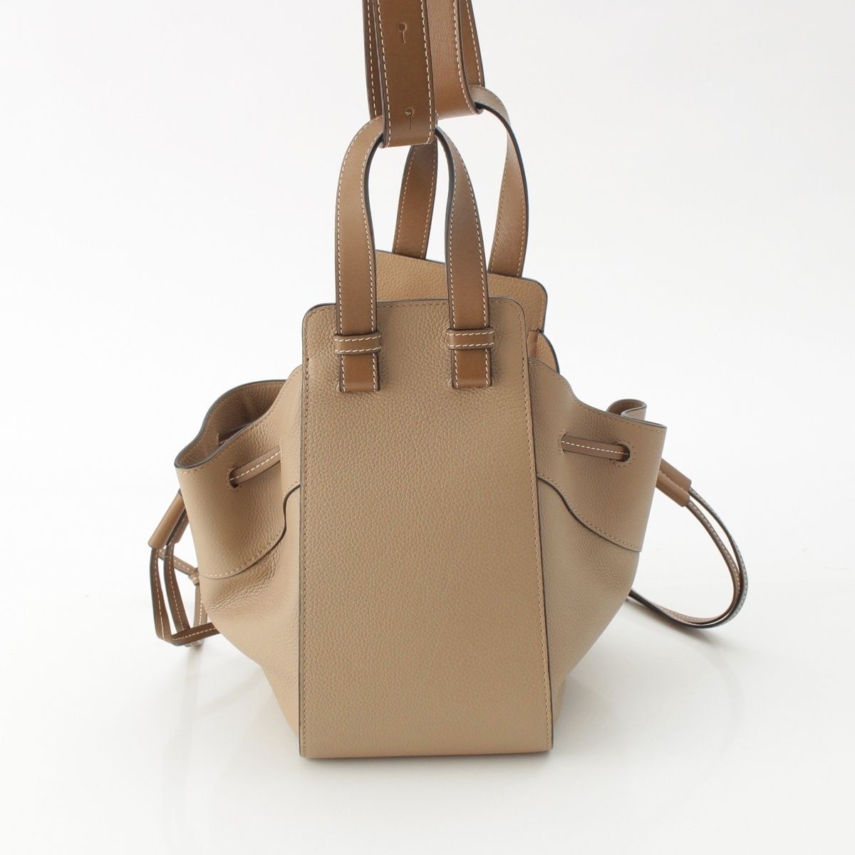 Loewe Hammock Drawstring Small Leather 2-Way Shoulder Handbag Sand — view 4