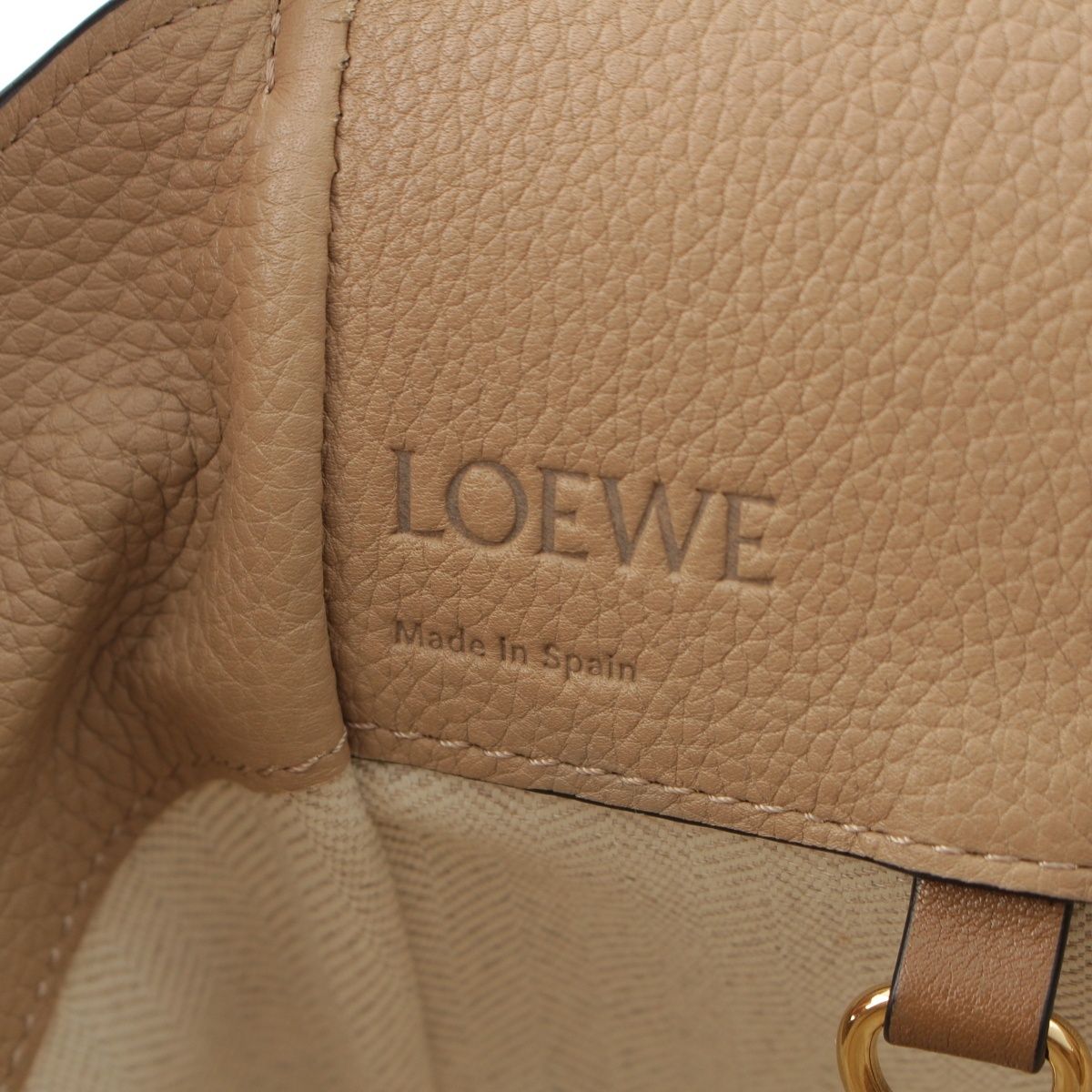 Loewe Hammock Drawstring Small Leather 2-Way Shoulder Handbag Sand — view 7