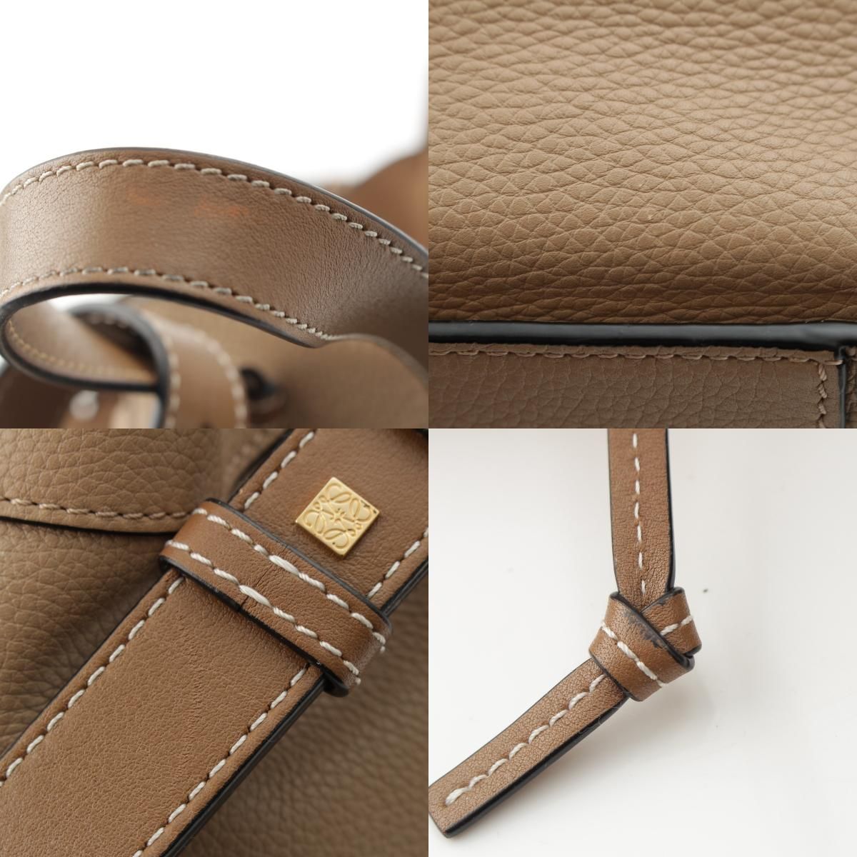 Loewe Hammock Drawstring Small Leather 2-Way Shoulder Handbag Sand — view 9