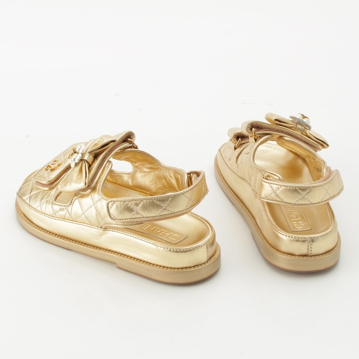 Chanel CC Logo Pearl Ribbon Sandal — view 4