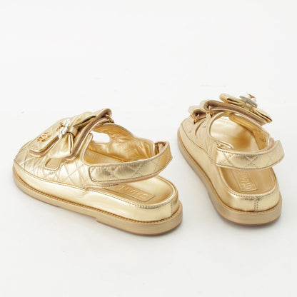 Chanel CC Logo Pearl Ribbon Sandal — view 4