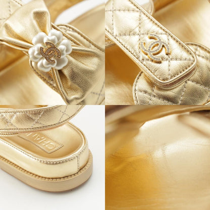 Chanel CC Logo Pearl Ribbon Sandal — view 9