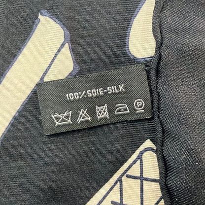 Chanel Scarf Black Beige CC Logo — view 3