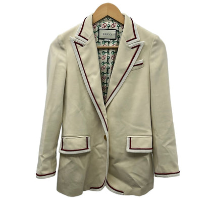 Gucci Jacket 38 S Ivory Bordeaux Long Sleeve Autumn Winter