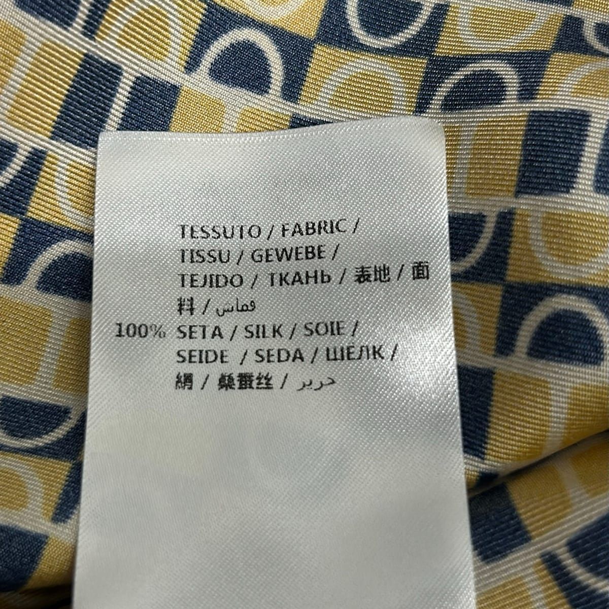 Gucci Long Sleeve Shirt Blouse Zabdl Dark Yellow Navy Ivory — view 4