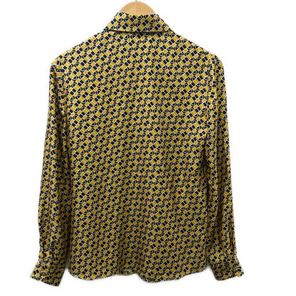 Gucci Long Sleeve Shirt Blouse Zabdl Dark Yellow Navy Ivory — view 2