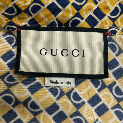 Gucci Long Sleeve Shirt Blouse Zabdl Dark Yellow Navy Ivory — view 3
