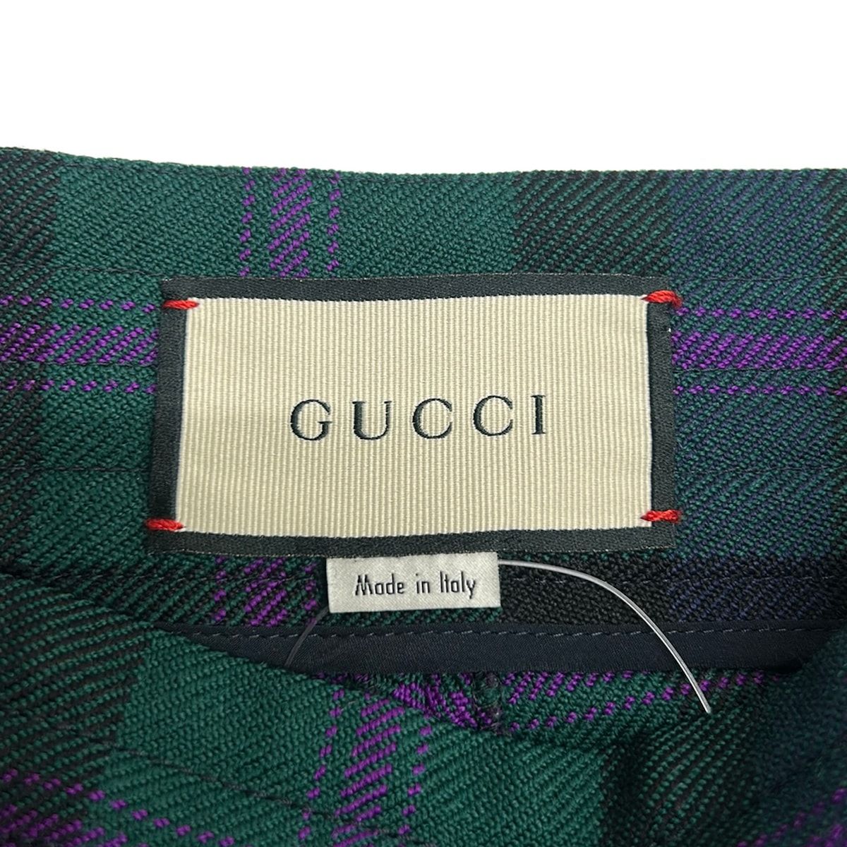 Gucci Pants 38 S Zacnn Black Green Multi Cropped Plaid Pattern — view 3