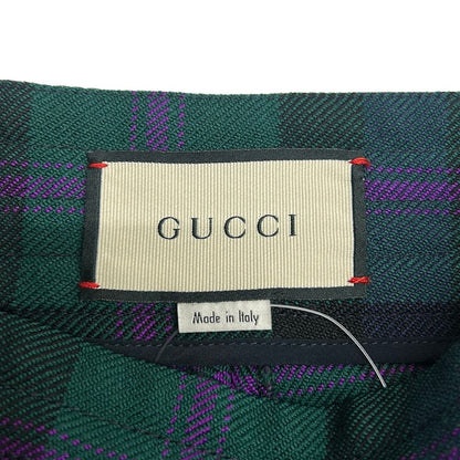 Gucci Pants 38 S Zacnn Black Green Multi Cropped Plaid Pattern — view 3