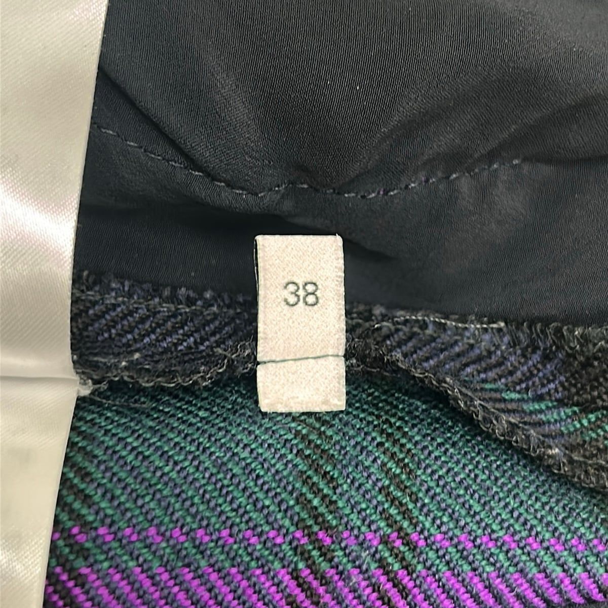 Gucci Pants 38 S Zacnn Black Green Multi Cropped Plaid Pattern — view 5