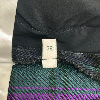 Gucci Pants 38 S Zacnn Black Green Multi Cropped Plaid Pattern — view 5